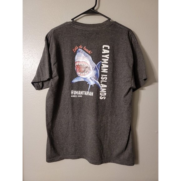 Cayman Treasures Gray Short Sleeve T Shirt Graphic Shark Size L - Picture 3 of 5
